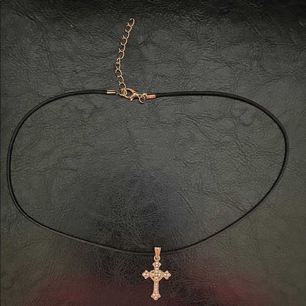 Custom made Delicate Gold Cross Pendant Necklace